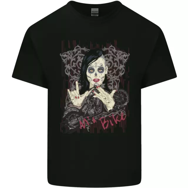 T-shirt top da uomo cotone Ma Bike Skull Biker DotD Sugar
