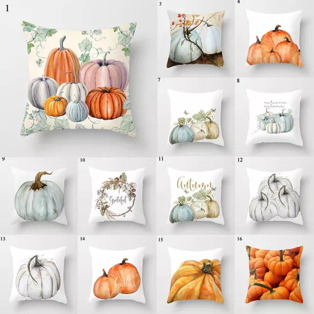 Cushion Cover Autumn Pumpkin Leaves Home Decor Car Sofa Throw Pillow Case