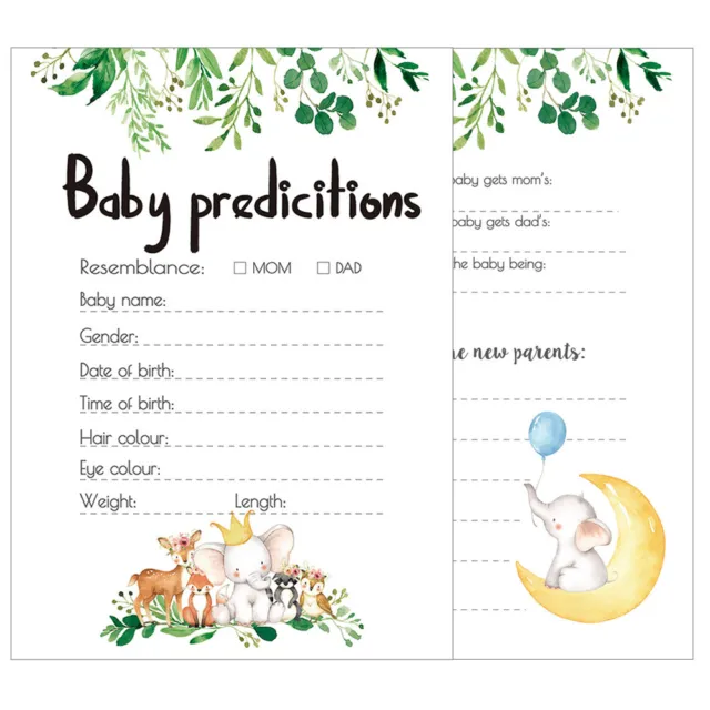 10 pz carte di previsione gioco baby shower consigli per bambine bambino (animali)