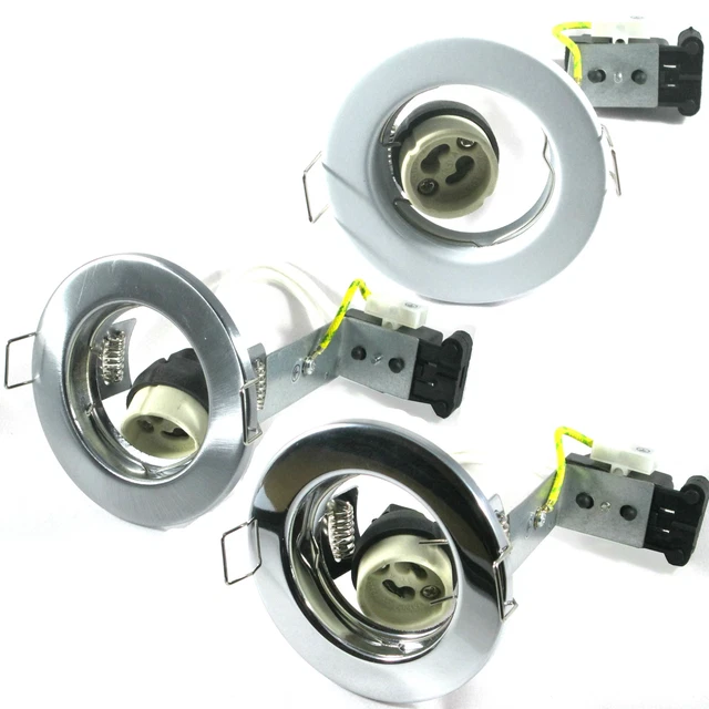 Downlights secteur Gu10 projecteurs plafond halogène ou LED chrome laiton blanc