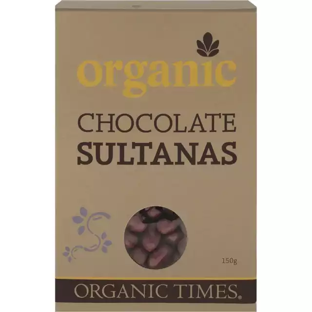 Organic Times Organic Milk Chocolate Sultanas 150g