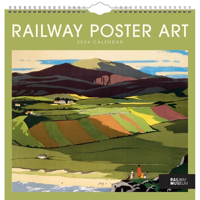 OXFAM 2024 CALENDAR Vintage Railway Poster Art Square Monthly View New