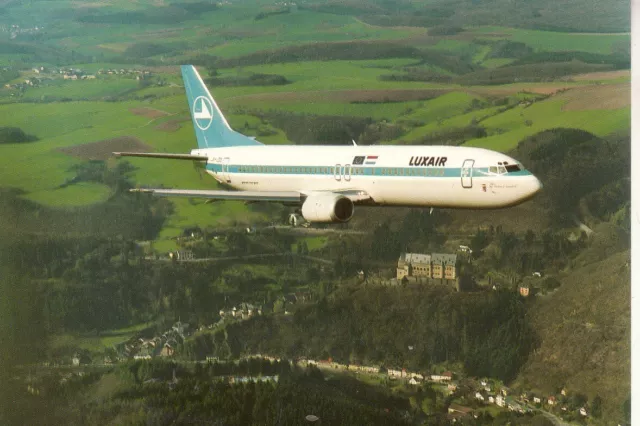 Postkarte :   Flugzeug   LUXAIR  - Boeing  737-400