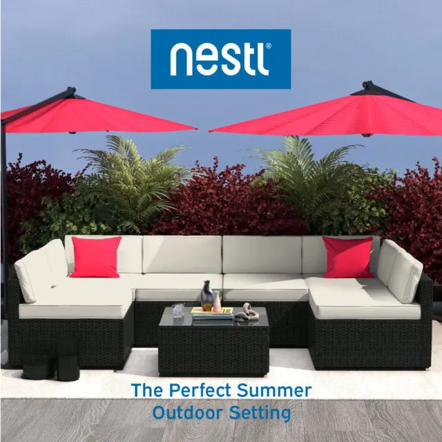 7 Piece Patio Furniture Set by Nestl- Outdoor Patio Set, Couch, Chairs and Table