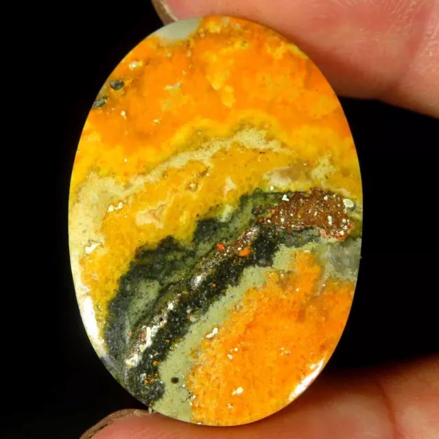 22.10Cts 100%Natural Eclipse Bumble Bee Jasper Oval Cab 21x0x3mm Top Gemstone