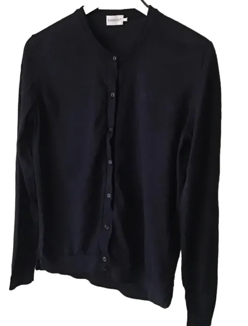Moncler Navy Blue Knit Maglia Tricot Logo Button Cardigan Size L