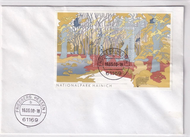 Deutschland Bl.52 FDC NATIONAL PARK HAINICH WALD FOREST NATURE CONSERVATION