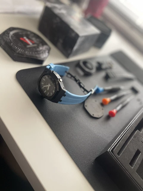 CASIO G-SHOCK GA-2100 casioak Royal Oak - Blue Strap Mod With ALL ...