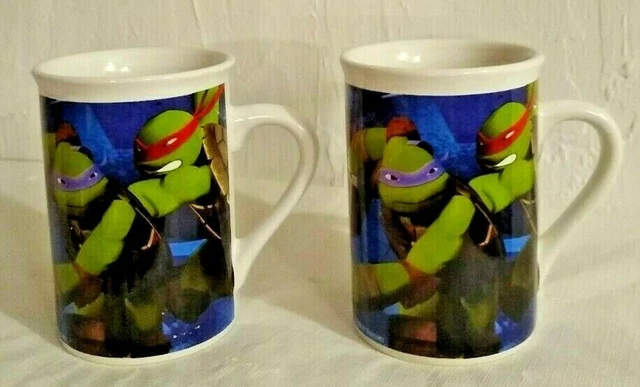 2014 Viacom Teenage Mutant Ninja Turtles Ceramic Coffee Tea Cup Mug Set of 2
