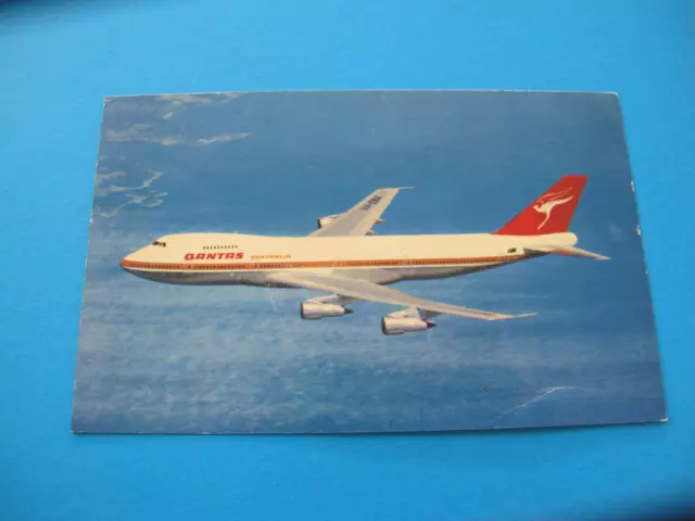Qantas Airways Boeing 747B Airplane Postcard