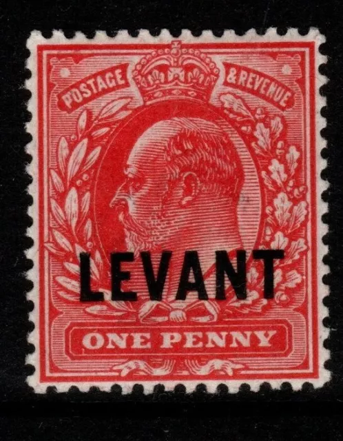 BRITISH LEVANT SGL2a 1905 1d BRIGHT SCARLET MTD MINT