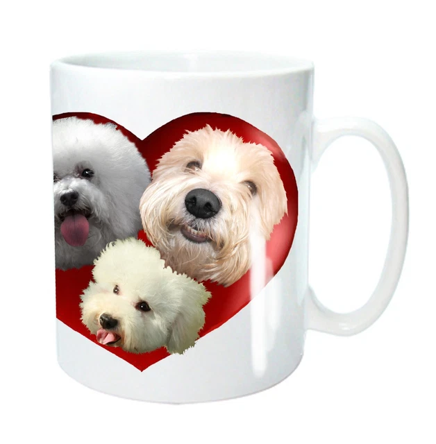 Bichon Frise Mug Gift Dogs in Hearts inc. Puppy. Birthday Gift Xmas Gift