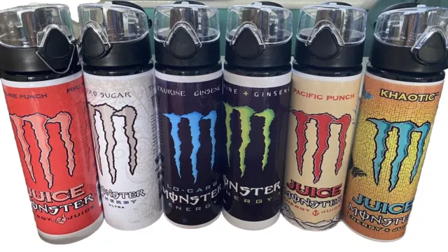 Monster energy flip top Reusable Aluminium 750ml bottles. Choice Of 6 Designs