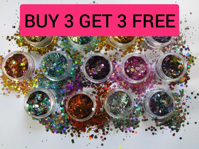 FESTIVAL GLITTER KLOBIGER MIX 5g Gesicht Körper Haar Kosmetik L@@K KAUFEN 3 ERHALTEN 3 KOSTENLOS