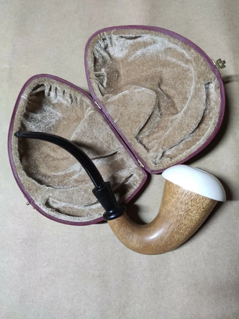 Lubinski Meerschaum Pipe In Floral Sculpted Sea Foam - Foto 3