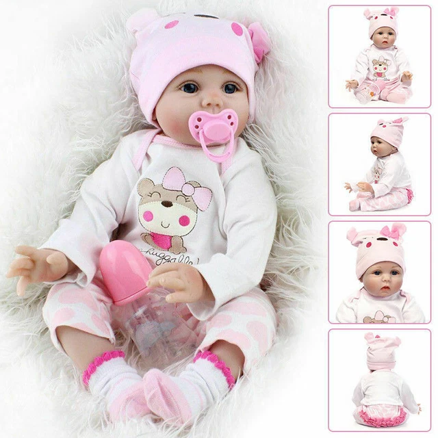 22" Reborn Dolls Baby Handmade Realistic Soft Vinyl-Silicone Newborn Xmas Gifts