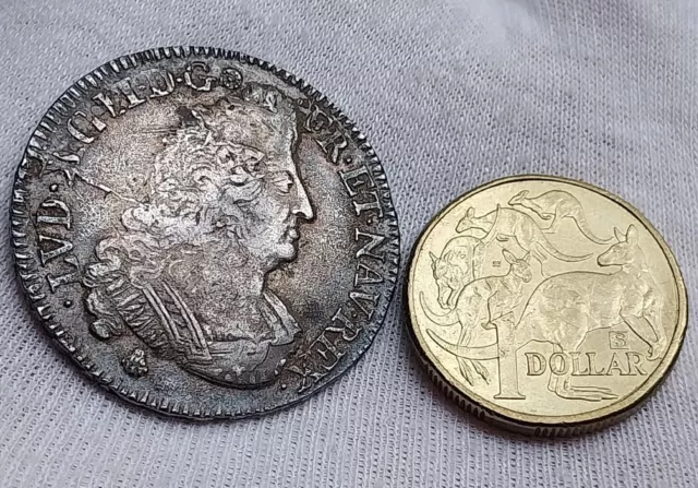 Coin, France, Louis XIV, SILVER, aux palmes, 1/2 Ecu, 1694, Tours, XF Certified