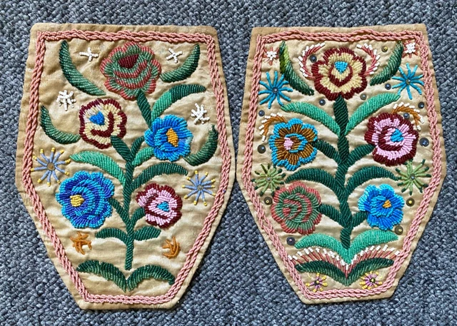 Antique IROQUOIS BEADED BAG from UPPER NY STATE, c. 1850s - Never Sewn Together Antique IROQUOIS BEADED BAG from UPPER NY STATE, c. 1850s - Never Sewn Together