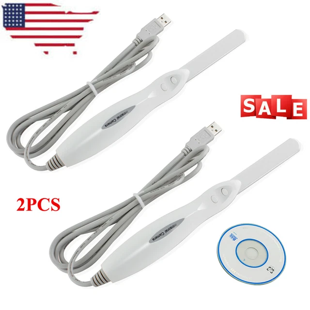 2PCS Denshine New Oral USB Dental Intraoral Camera 4 Mega Sharp Images CE USA