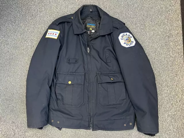 vintage CHICAGO POLICE DEPARTMENT obsolete denier Cordura winter jacket + patche