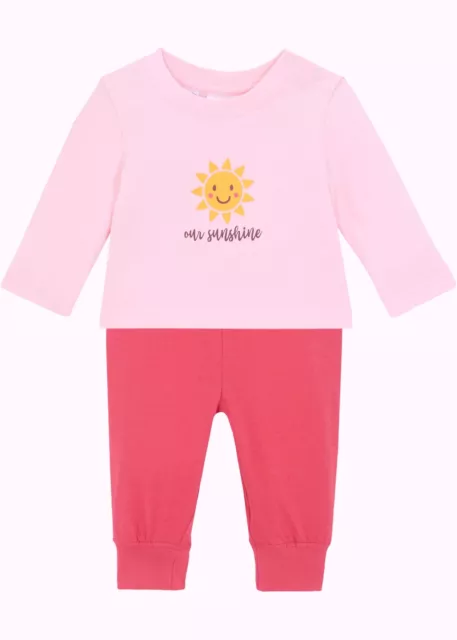 Neu Langarmshirt und Hose Bio-Baumwolle Gr. 56/62 Rosa Pink Baby Shirt Pants