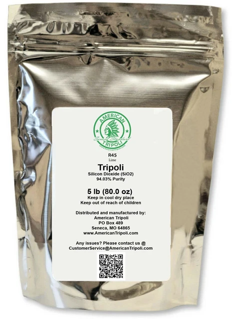 Rose 45 Tripoli Compound 94.03% Pure powder for polishing glass metal - 5lb