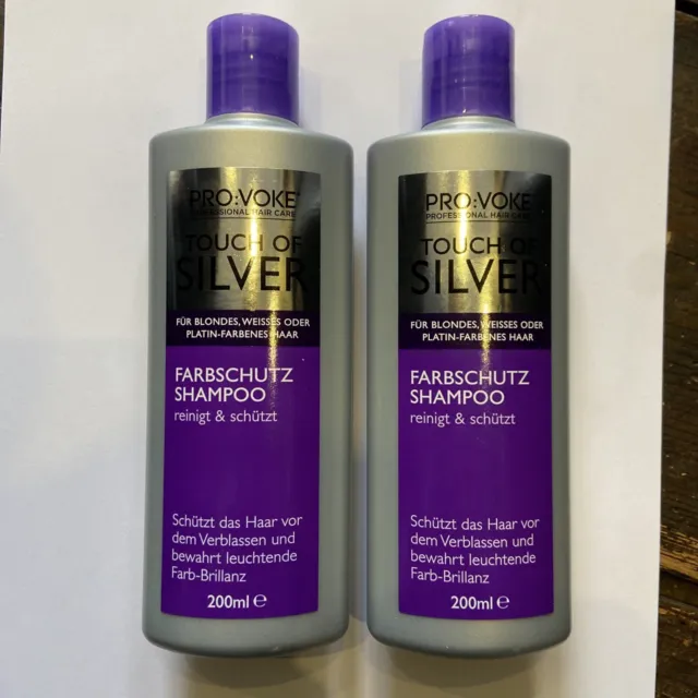 2 X 200 ml PRO:VOKE - Farbschutzshampoo - Touch of Silver - Neu