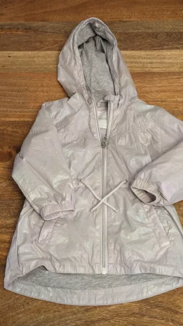 Next Girl Grey Zip Up Jersey Lined Rain Coat Age 1.5~2 Years