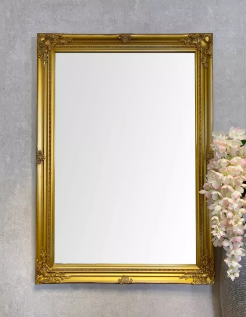 WAREHOUSE CLEARANCE – Large Antique Gold Ornate Wall Mirror - PRICE REDUCED