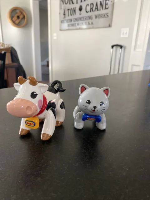 Tolo Toy First Friends Animal Lot Of 2 Cow And Cat