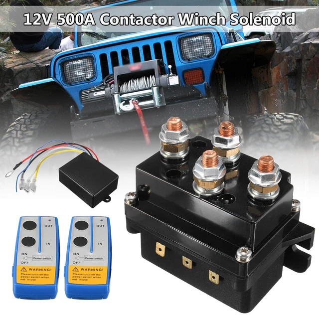 12V 500Amp HD Electric Capstan Contactor Winch Control Solenoid Twin Wireless Re 12V 500Amp HD Electric Capstan Contactor Winch Control Solenoid Twin Wireless Re