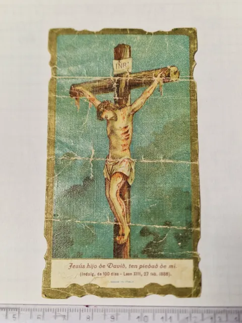Santino Holy Card fustellato Cristo Crocifisso  1947 ZA1019 ^