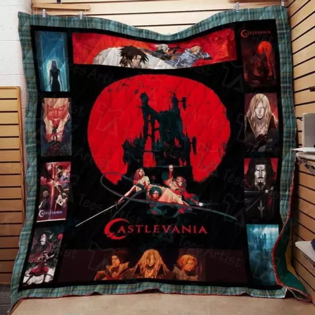 Castlevania Blankets, Vampire Hunter Quilt, Fleece Sherpa, Gothic Horror Blanket