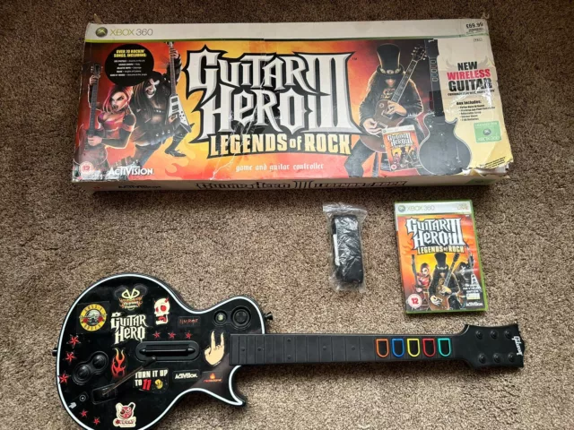 Guitar Hero 3 Legends Of Rock Xbox 360 Red Octane Les Paul Controller Boxed T&W
