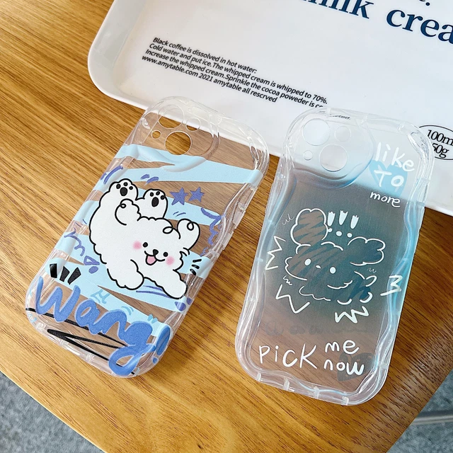 For OPPO VIVO Case Hot New 3D Clear Cream Cartoon Dog Soft Phone Cover Skin Back
