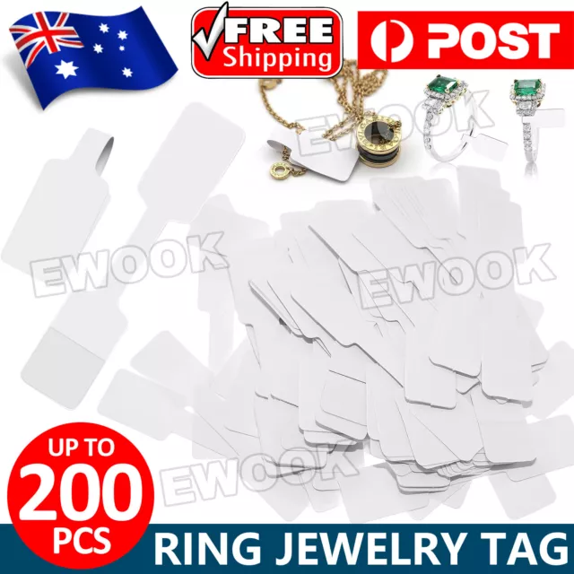 200PCS White Jewellry Ring Jewelry Tag Sticker Self Adhesive Pendant Price Label