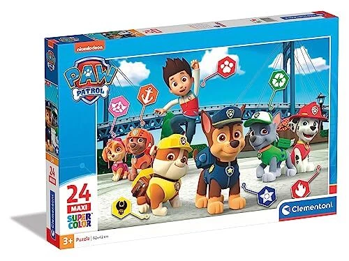Clementoni- Paw Patrol Pat' Patrouille Supercolor Patrouille-24 Maxi pièces 3...