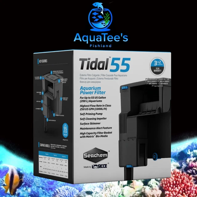 Seachem Tidal Power Filter 55 Made by SICCE Fish Tank Aquarium salt & Fresh