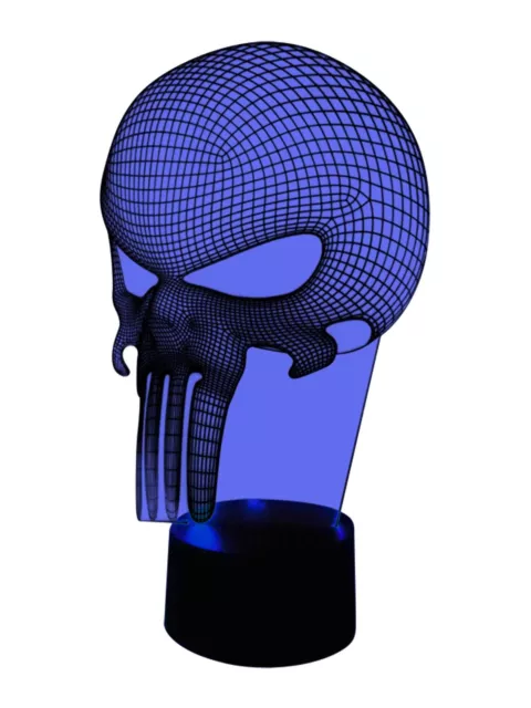 3D LED-Lampe Totenkopf Nacht-Tischlampe Mehrfarben-Lampen Biker Wohnlicht