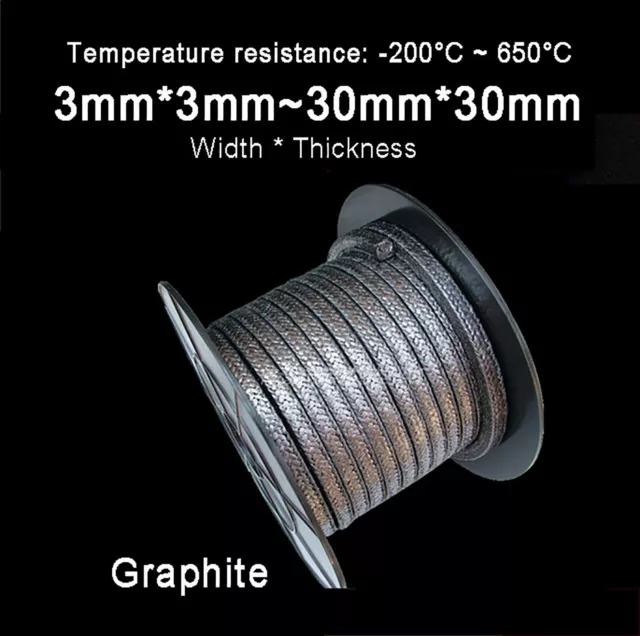 Pure Graphite Gland Packing Sealing Strip High Temperature Resistance 4mm~30mm