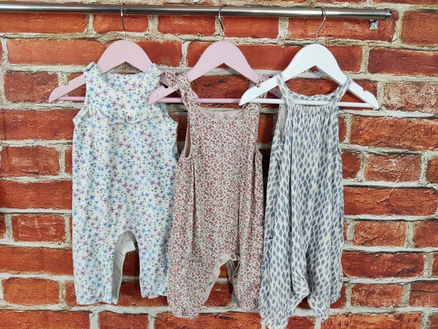 Baby Girl Bundle Age 3-6 Months M&S Next Summer Dungaree Romper Set Floral 68Cm