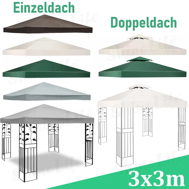Ersatzdach 3x3m Für Pavillon | Doppeldach Mit Air Vent | Winterfest & UV-Schutz UPF50+