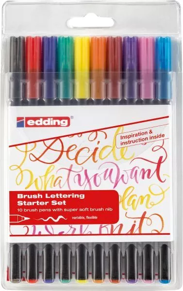 edding 1340 Brushlettering Starter 10er-Set   Künstlerbedarf