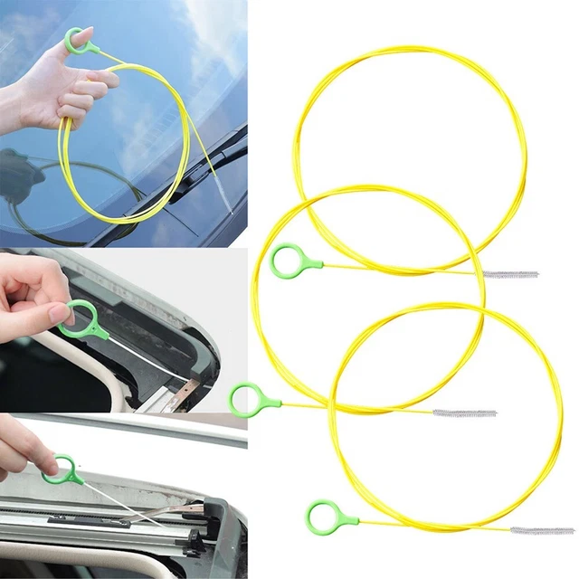 Strumento di pulizia dello scarico del tetto apribile dell'automobile, spazzola di scarico flessibile per auto, strumento di pulizia della draga di scarico del tubo per il foro di scarico del
