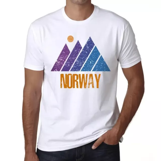 Uomo Maglietta Montagna Norvegese – Mountain Norway – T-shirt Stampa Grafica