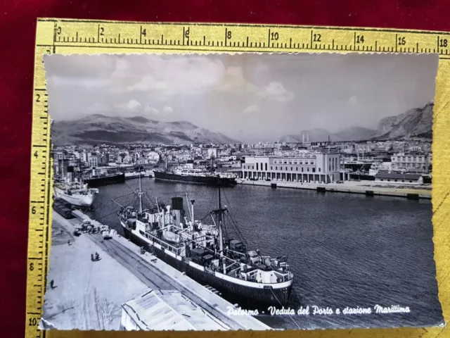 183) Palermo Veduta Del Porto E Stazione Marittima Cartolina Postcard Viaggiata