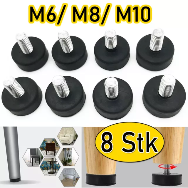 8x Gummipuffer Maschinenfuss Gummifuß Silent Block Maschinenfuss M6/ M8/ M10