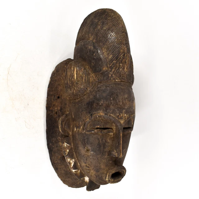 Baule Portrait Mask Wood Kpan Mblo Ivory Coast African Art
