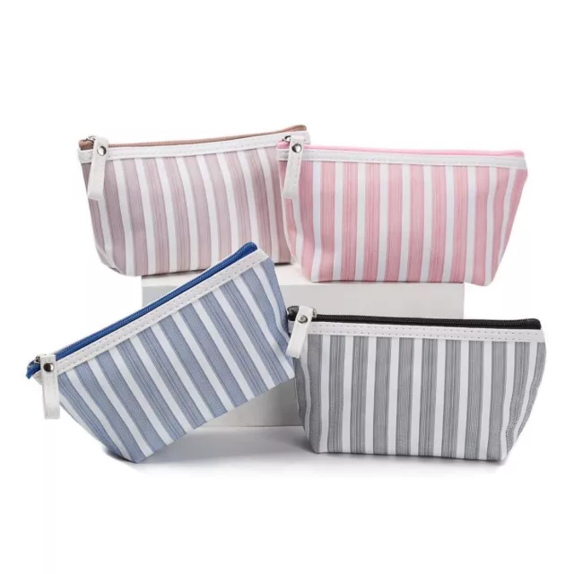 Borsa da viaggio in PVC per toilette stampa a righe borsa cosmetica nuova borsa per trucco donna