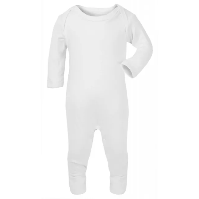 White Baby grow Boy Girl Sublimation Plain Chest Rompersuit Bodysuit Sleepsuit